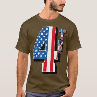 Camiseta Vintage 4th American Flag Text