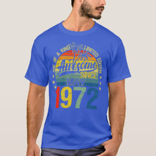 Camiseta Vintage 50 Anos De Maio De 1972 Decorações 50th Bi