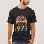 Camiseta Vintage 50th Birthday Gift Vintage Janeiro 1975 Me<br><div class="desc">Vintage 50º aniversário Presente Vintage Janeiro 1975 Homens Mulheres</div>
