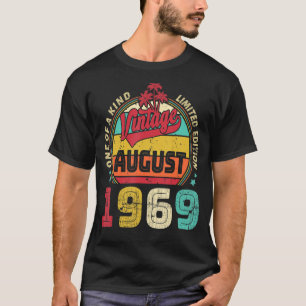 Camiseta Vintage 53rd Birthday Incrível Desde Agosto De 196