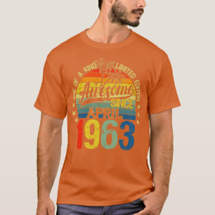 Camiseta Vintage 59 anos de idade abril de 1963 Decorações