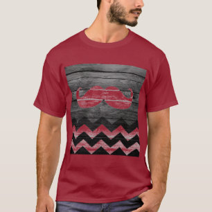 Camiseta Vintage #5 de madeira de Chevron do bigode