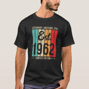 Camiseta Vintage 60º Aniversário Design De 1962 60 Anos