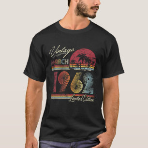 Camiseta Vintage 60º Aniversário Março 1962 60 Anos