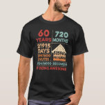 Camiseta Vintage 60th Birthday, 60 Anos Sendo Incrível A<br><div class="desc">Vintage,  60º Aniversário,  60 Anos,  Sendo Um Aniversário Incrível.</div>