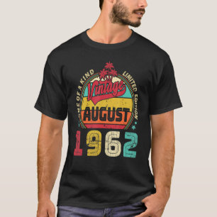 Camiseta Vintage 60th Birthday Incrível Desde Agosto De 196
