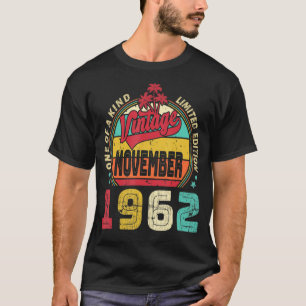 Camiseta Vintage 60th Birthday Incrível desde novembro de 1