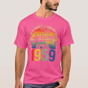 Camiseta Vintage, 63 Anos, Antiga Abril De 1959, Decorações