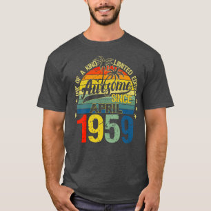 Camiseta Vintage, 63 Anos, Antiga Abril De 1959, Decorações