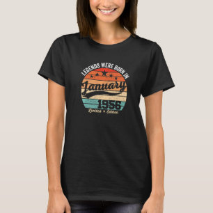 Camiseta Vintage 67ª Lenda De Aniversário Foi Nascer Em Jan