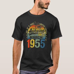 Camiseta Vintage 67 Anos Antiga Março De 1955 Decorações 67