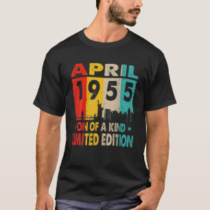 Camiseta Vintage, 68 anos, abril de 1955 Homens