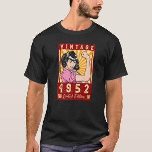 Camiseta Vintage 70 Birthday 1952 fez 70 anos de mulher