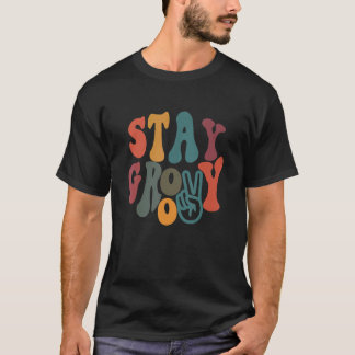 Camiseta Vintage 70s Vibes Peace Hippie Stay Groovy