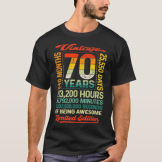 Camiseta Vintage 70th Birthday  70 Years 840 Months Of Bein