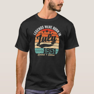 Camiseta Vintage 71º Aniversário Legendas Foram Nasceres Em
