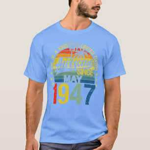 Camiseta Vintage, 75 anos, maio de 1947, decorações 75th Bi