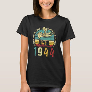 Camiseta Vintage 78 anos Antiga abril de 1944 Decorações 78