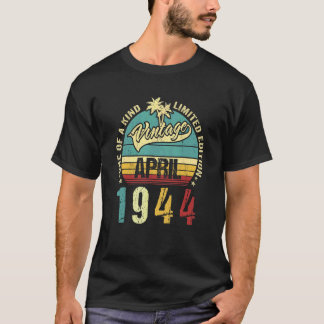 Camiseta Vintage 78 anos Antiga abril de 1944 Decorações 78