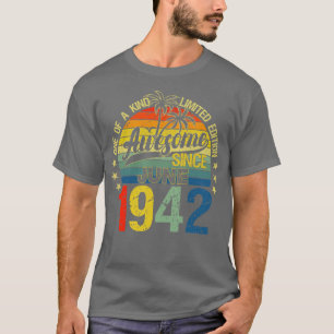 Camiseta Vintage, 80 Anos, Junho De 1942, Decorations 80 Bi