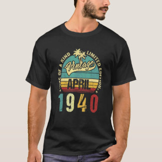 Camiseta Vintage 82 anos Antiga abril de 1940 Decorações 82