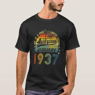 Camiseta Vintage 85 Anos Antiga Janeiro De 1937 Decoraçõe
