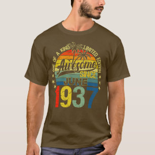 Camiseta Vintage 85 Anos Antiga Junho De 1937 Decorações 85