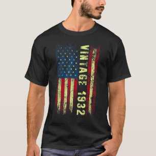 Camiseta Vintage, 90 anos, 1932, 90 de Bandeira Americana