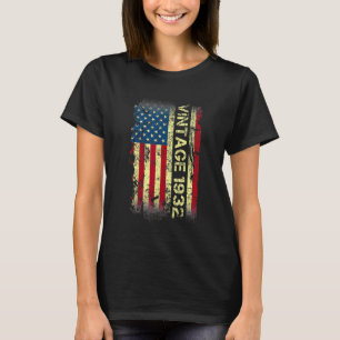Camiseta Vintage, 90 anos, 1932, 90 de Bandeira Americana