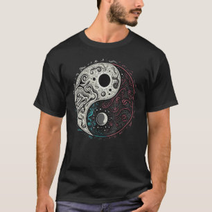 Camiseta Vintage 90 s Mínimalista Retro Mão Desenhada Yin Y
