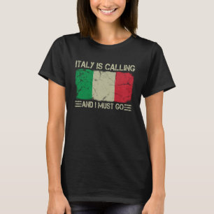 Camiseta Vintage, a bandeira italiana, a Itália está a tele