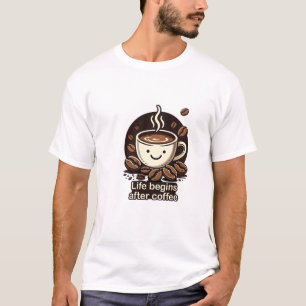 Camiseta Vintage “A Vida Começa Depois do Café”