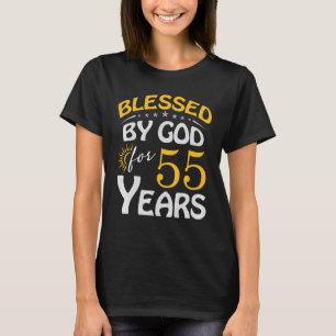 Camiseta Vintage Abençoada Por Deus Por 55 Anos Feliz 55º
