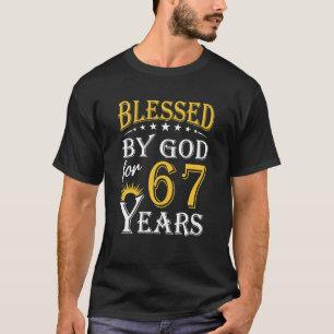 Camiseta Vintage Abençoada Por Deus Por 67 Anos Feliz 67