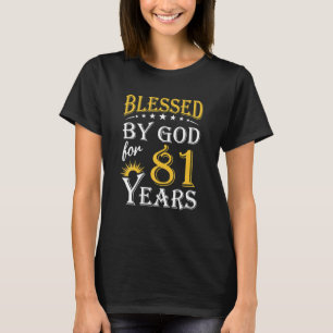 Camiseta Vintage Abençoada Por Deus Por 81 Anos Feliz 81 ru