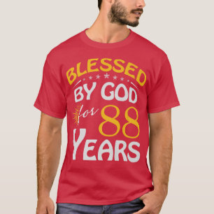 Camiseta Vintage abençoada por Deus por 88 anos Feliz 88º