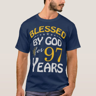 Camiseta Vintage abençoada por Deus por 97 anos Feliz 97