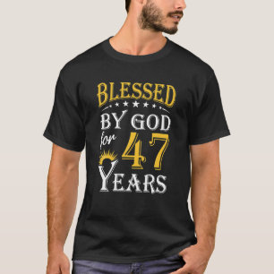 Camiseta Vintage Abençoado Por Deus Por 47 Anos Feliz 47º