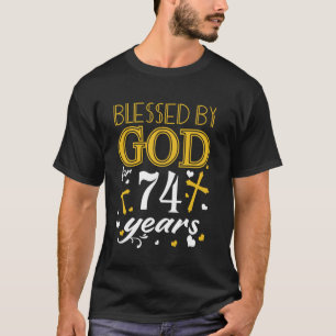 Camiseta Vintage Abençoado Por Deus Por 74 Anos Feliz 74º A