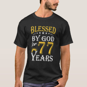 Camiseta Vintage Abençoado Por Deus Por 77 Anos Feliz 77º