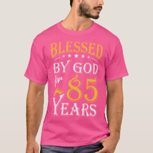 Camiseta Vintage Abençoado Por Deus Por 85 Anos Feliz 85º A