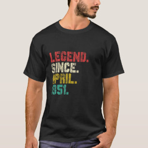 Camiseta Vintage Abril De 1951 Homens Mulheres De 70 Anos 7