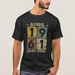 Camiseta Vintage Abril De 1961 Retro 60º Aniversário 60 A
