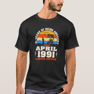 Camiseta Vintage abril de 1991 31 anos de pesca 31.o aniver