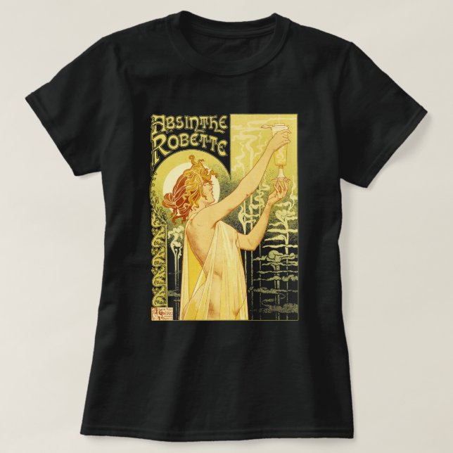 Camiseta Vintage Absinthe Poster Art (Frente do Design)