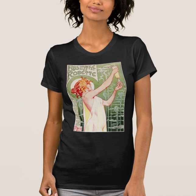 Camiseta Vintage Absinthe Robette Ad Art Nouveau (Frente)