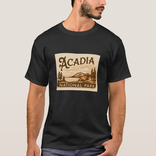 Camiseta Vintage Acadia National Park Bar Harbor (Frente)