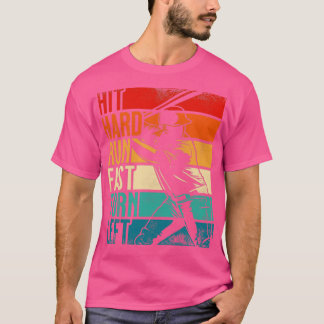 Camiseta Vintage Acerto Duro Executar Rápido Virar À Esquer