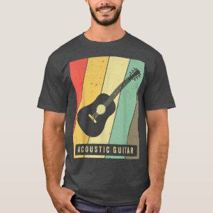 Camiseta Vintage Acoustic Guitar Player Music Retro T-Shirt