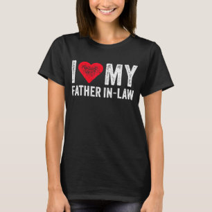 Camiseta Vintage, adoro meu pai em lei, coração vermelho, p